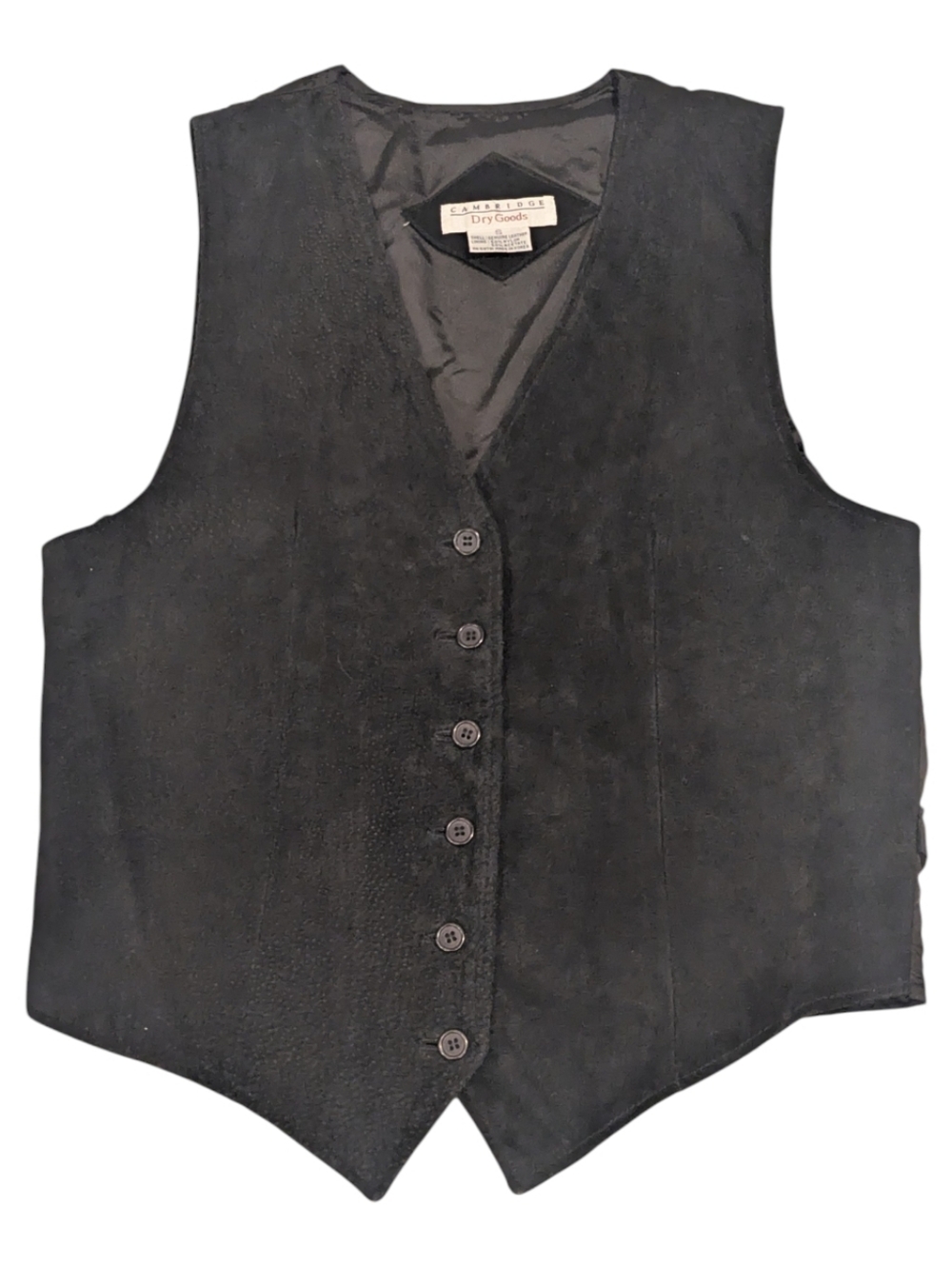Vintage Cambridge Dry Goods Black Suede Leather vest - Sz S